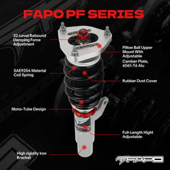 FAPO 32-Level Damping Coilover Compatible with Subaru Impreza 1st Gen WRX/WRX STI GC/GC8 1993-2001