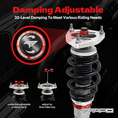 FAPO 32-Level Damping Coilover Compatible with 1990-2000 BMW 3 Series 3rd Gen E36 (Non-M)