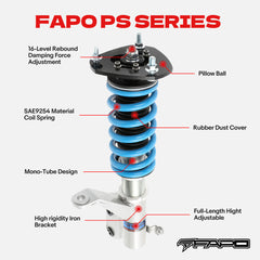 FAPO 16-Level Damping Front Coilover Compatible with 1997-2004 Holden Commodore VT/VX/VY Sedan & Wagon